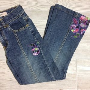 Vintage GAP PATCHWORK Flare Jeans Little Girls 10 Slim